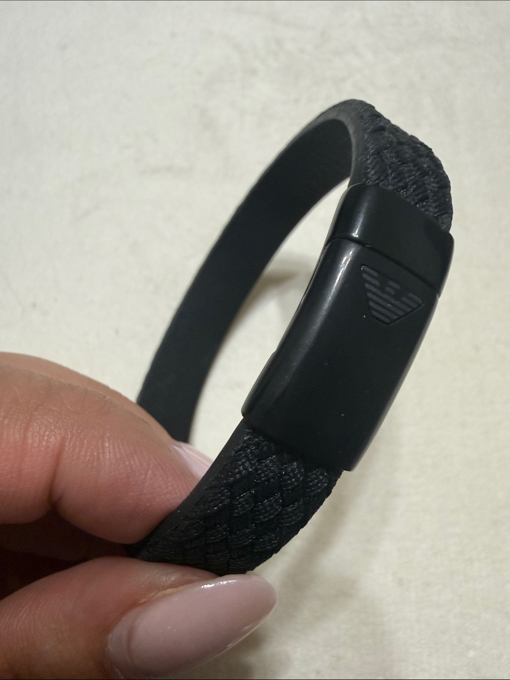 Emporio Armani Black Weave Fitness Bracelet
